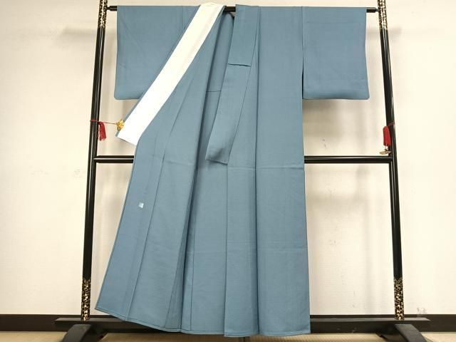 平和屋着物▽上質な色無地 単衣 柳鼠色 正絹 逸品 DAAV5392az