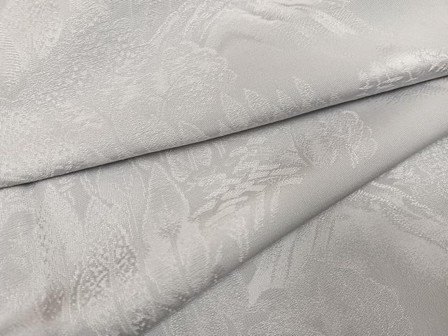 平和屋着物 上質な色無地 樹林地紋 白鼠色 正絹 ph