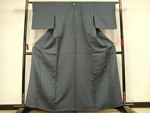 平和屋着物 上質な色無地 単衣 鉄御納戸色 正絹 fy