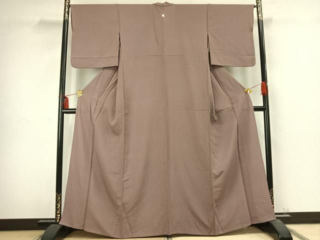 平和屋着物 上質な色無地 単衣 鳩羽鼠色 正絹 fy