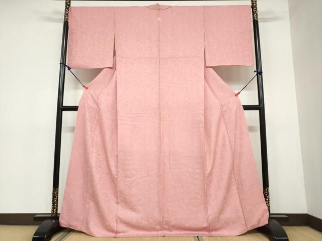 平和屋着物 上質な色無地 辻が花地紋 薄紅色 正絹 ud