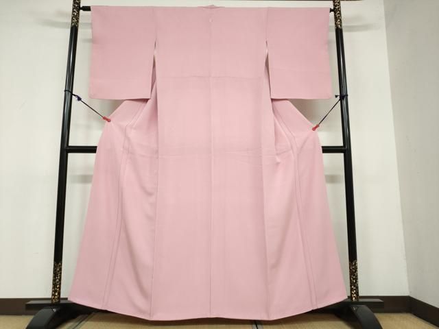 平和屋着物 上質な色無地 紅梅色 正絹 ud