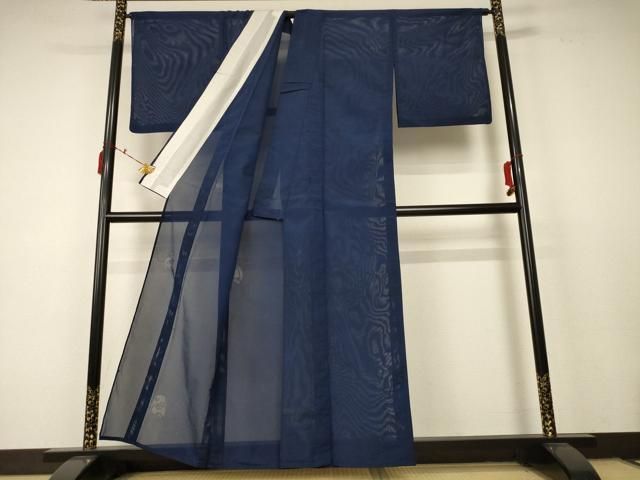 平和屋着物 夏物 色無地 縦絽 仕覆紋紗 褐返色 正絹 jd