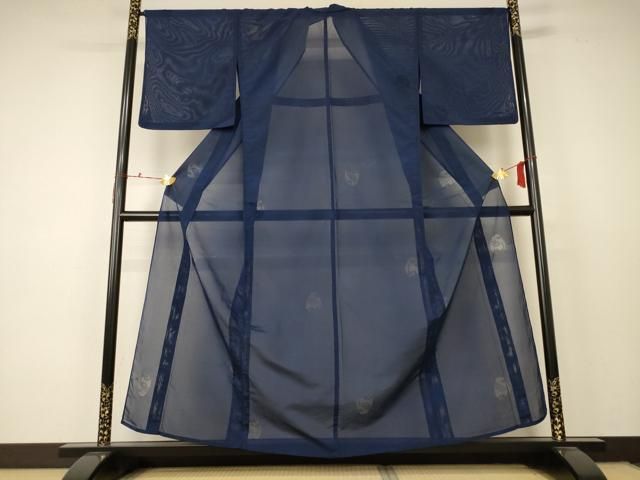 平和屋着物 夏物 色無地 縦絽 仕覆紋紗 褐返色 正絹 jd