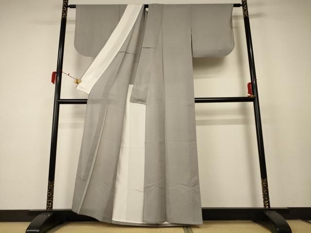 平和屋着物 夏物 色無地 紗 銀鼠色 正絹 jd