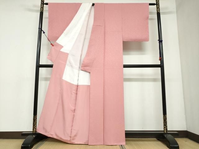 草花地紋 薄紅色