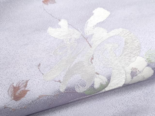 平和屋着物○九寸名古屋帯 作家物 静 銀通し地 正絹 逸品