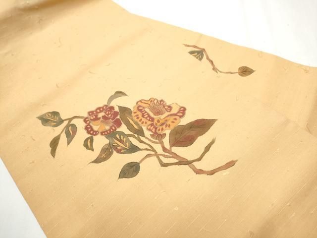 平和屋着物 九寸名古屋帯 作家物 髭紬 枝花文 正絹 hy