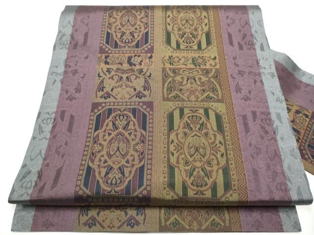 平和屋着物●全通柄　九寸名古屋帯　吉祥花文　正絹　逸品　CABA0857hy 平和屋着物○全通柄 九寸名古屋帯 吉祥花文 正絹 逸品 CABA0857hy