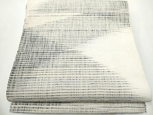 平和屋着物 八寸名古屋帯 紬地 藍 霞文 正絹 hy