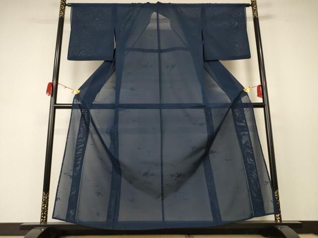 平和屋着物＊夏物 色無地 絽 舞葉紋紗 褐返色 洗える着物 jd