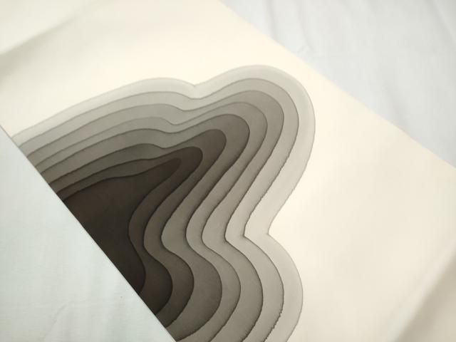 平和屋着物 染色作家 斉藤三才 塩瀬 九寸開き名古屋帯 霞文 正絹 hy