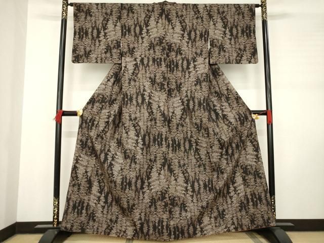 平和屋着物 本場大島紬 一元7マルキ 樹林文 正絹 ck