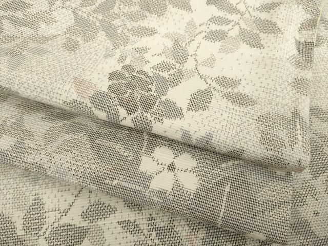 平和屋着物 上質な紬 花唐草文 やまと誂製 正絹 ck