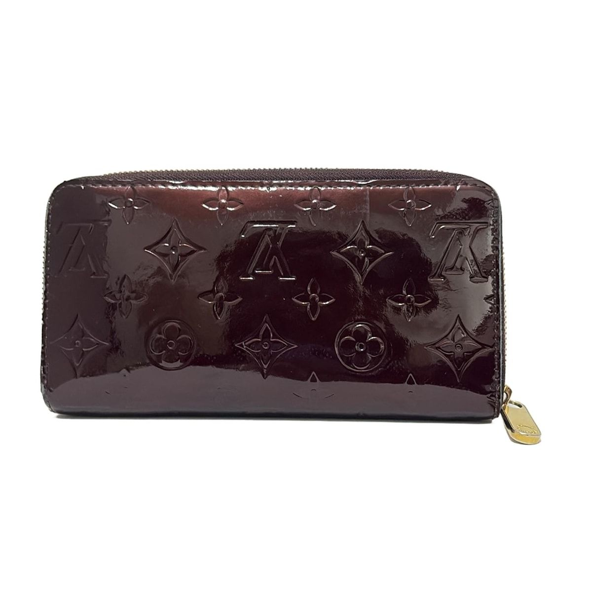 LOUIS VUITTON ルイヴィトン 長財布 モノグラムヴェルニ ジッピーウォレット M 93522 アマラント ラウンドファスナー レザー
