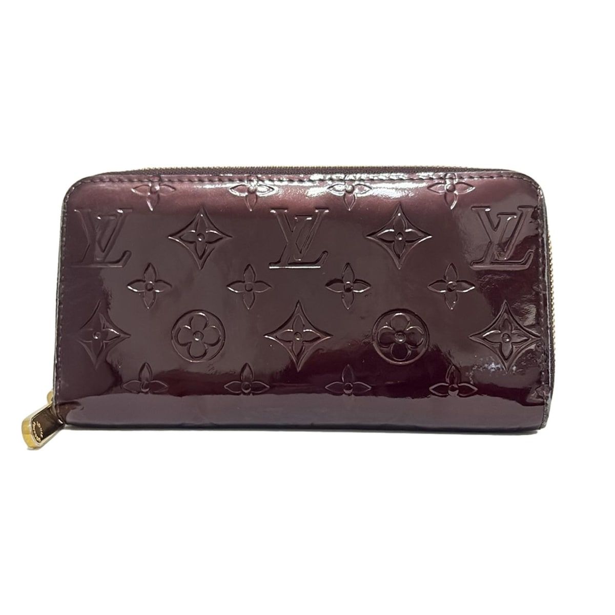 LOUIS VUITTON ルイヴィトン 長財布 モノグラムヴェルニ ジッピーウォレット M 93522 アマラント ラウンドファスナー レザー