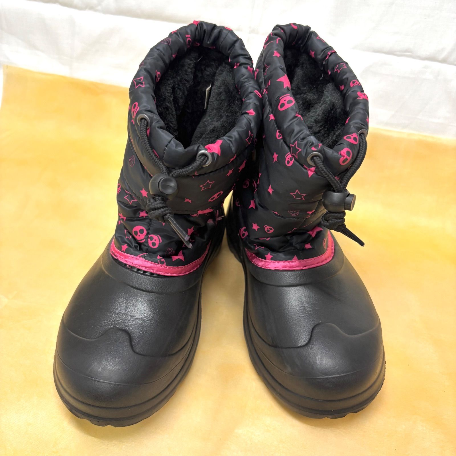 中古品】IGNIO（イグニオ）キッズスノーブーツ 24.0cm ブラック ピンク