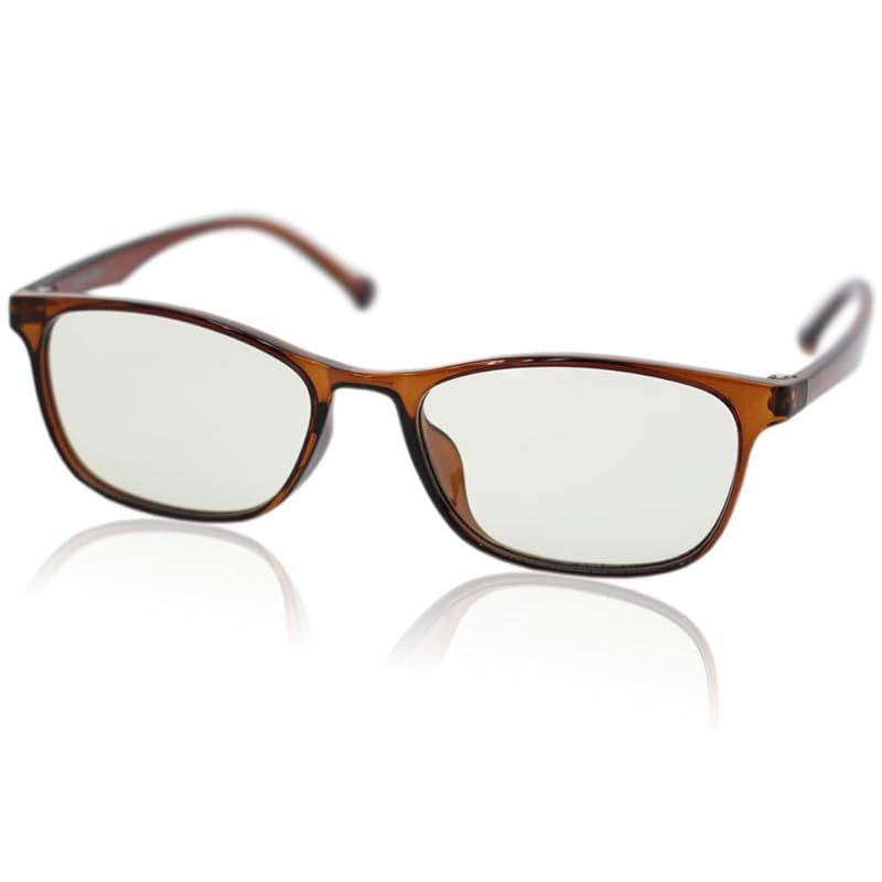 彡 エイトトウキョウ 老眼鏡 シンライト レディース かわいい ブルーライトカット 1.0 おしゃれ メンズ UVカット スクエア ウェリントン 小さめ 軽い 鯖江企画 ブラウン ライトグリーン IRUV-RD-2101-BR 0