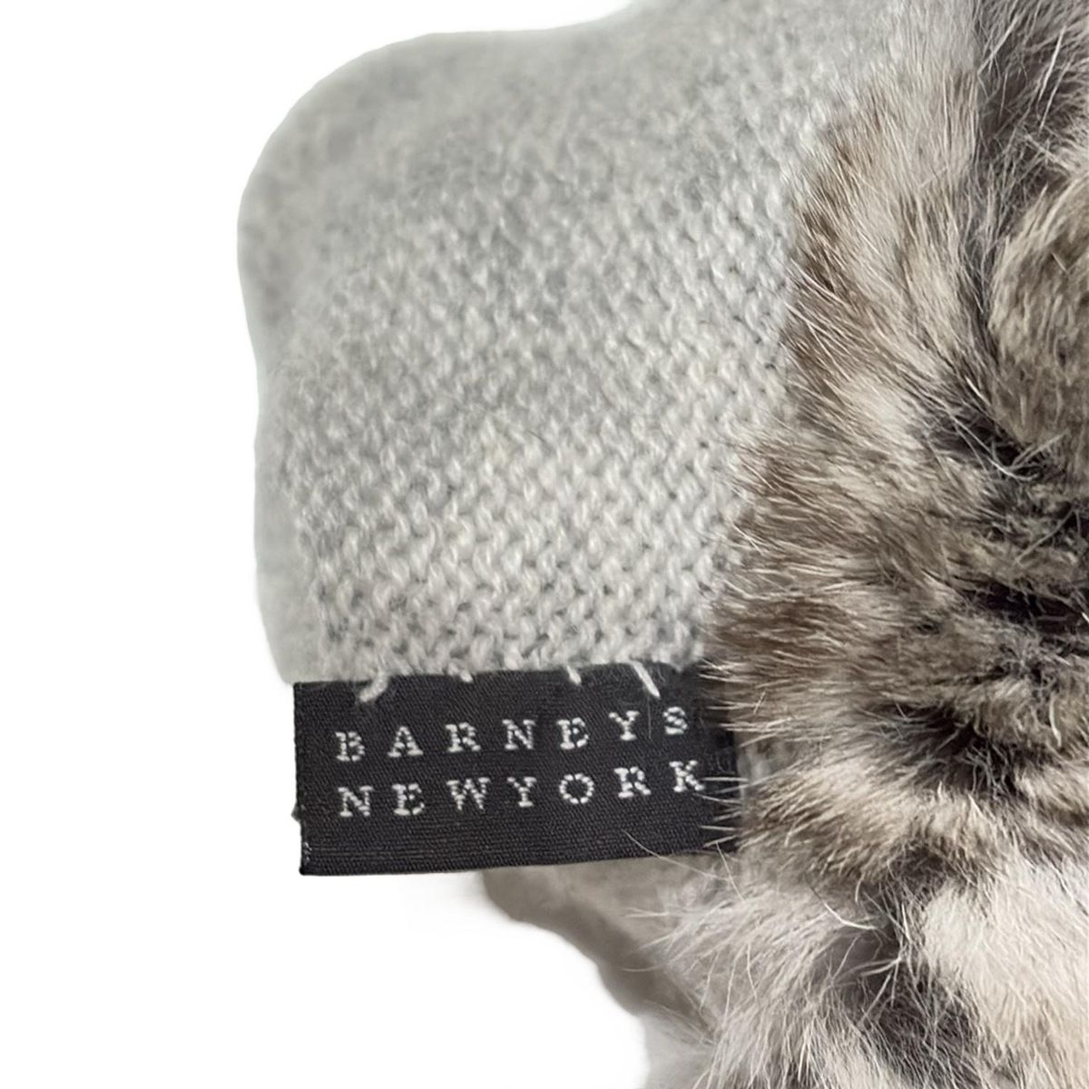  BARNEYSNEWYORK バーニーズ 手袋 レディース - ライトグレー×ダークブラウン ウール ファー 手袋 アームカバー 小物