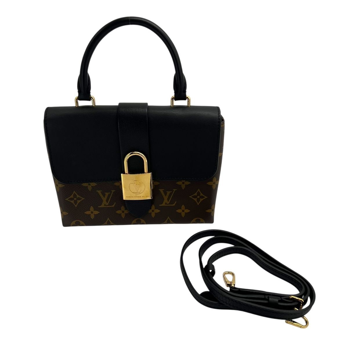 LOUIS VUITTON ルイ ヴィトン M 44141 ロッキー BB ノワール 2 WAY モノグラム ショルダーバッグ ハンドバッグ レディース SA