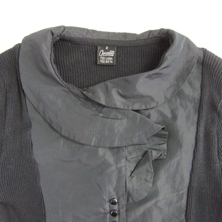 《Oscalito》オスカリート　ロングカーディガン　ウール・シルク　サイズ2 org.jpg