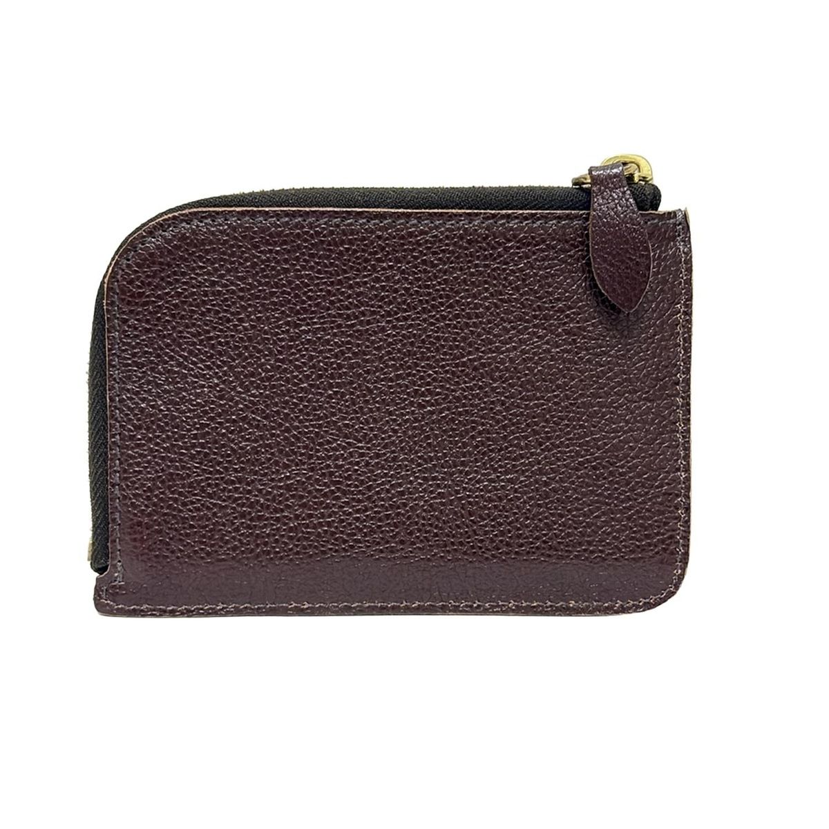 IL BISONTE イルビゾンテ コインケース - ダークブラウン L字ファスナー レザー