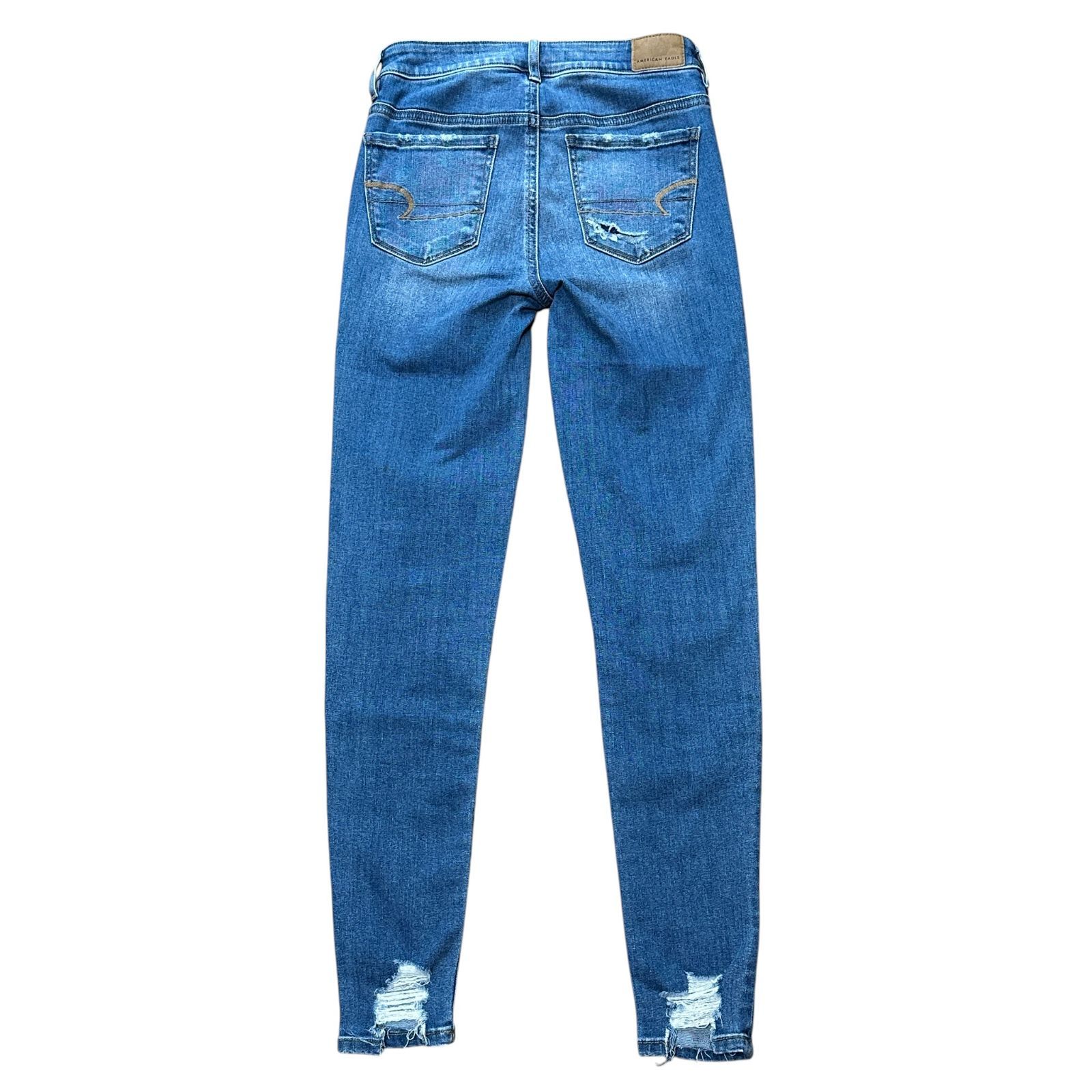 AMERICAN EAGLE JEGGING ジェギング スキニーデニム リペア加工 ブルー 