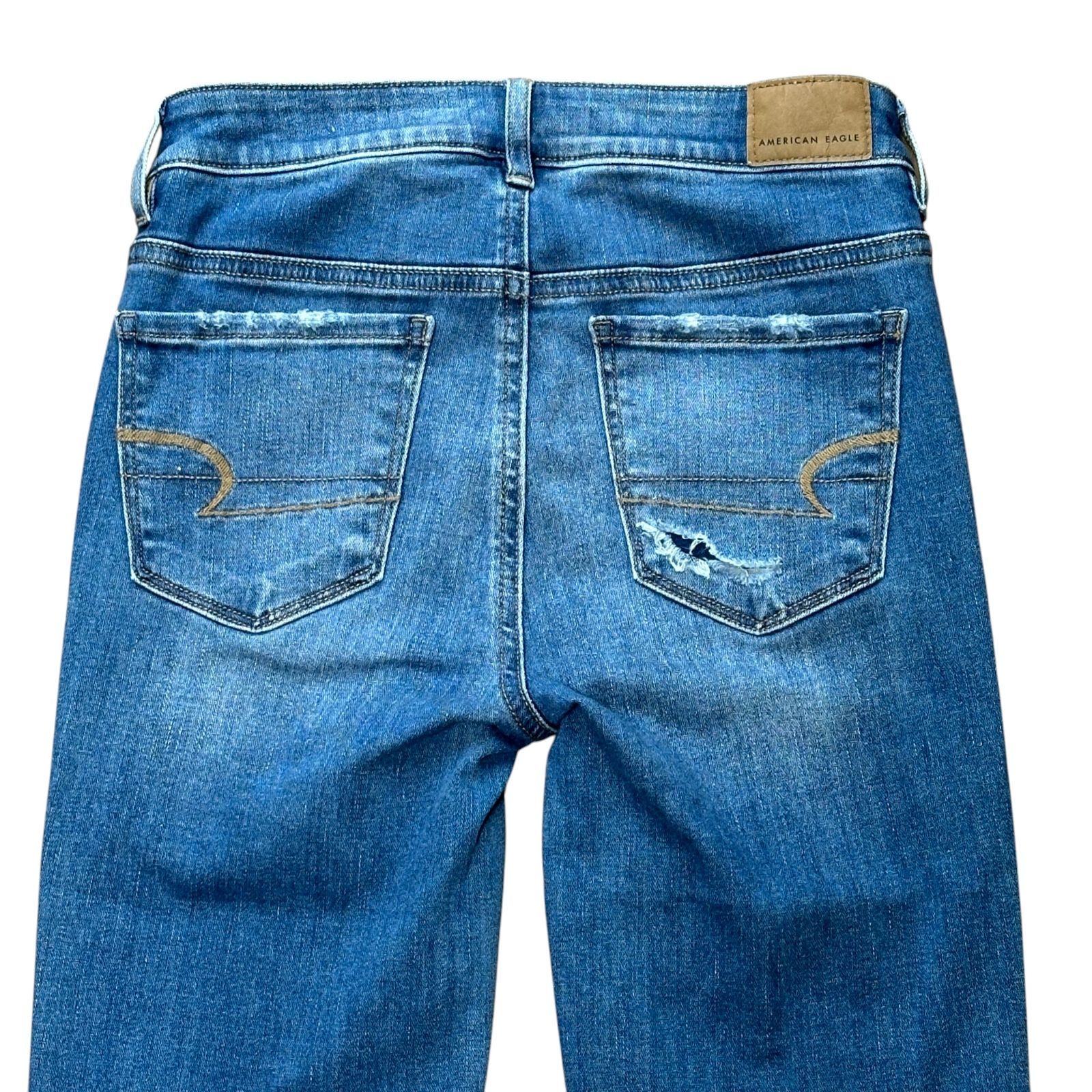 AMERICAN EAGLE JEGGING ジェギング スキニーデニム リペア加工 ブルー 