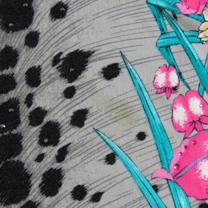 伊太利屋 長袖Tシャツ トップス カットソー 花柄 レオパード柄