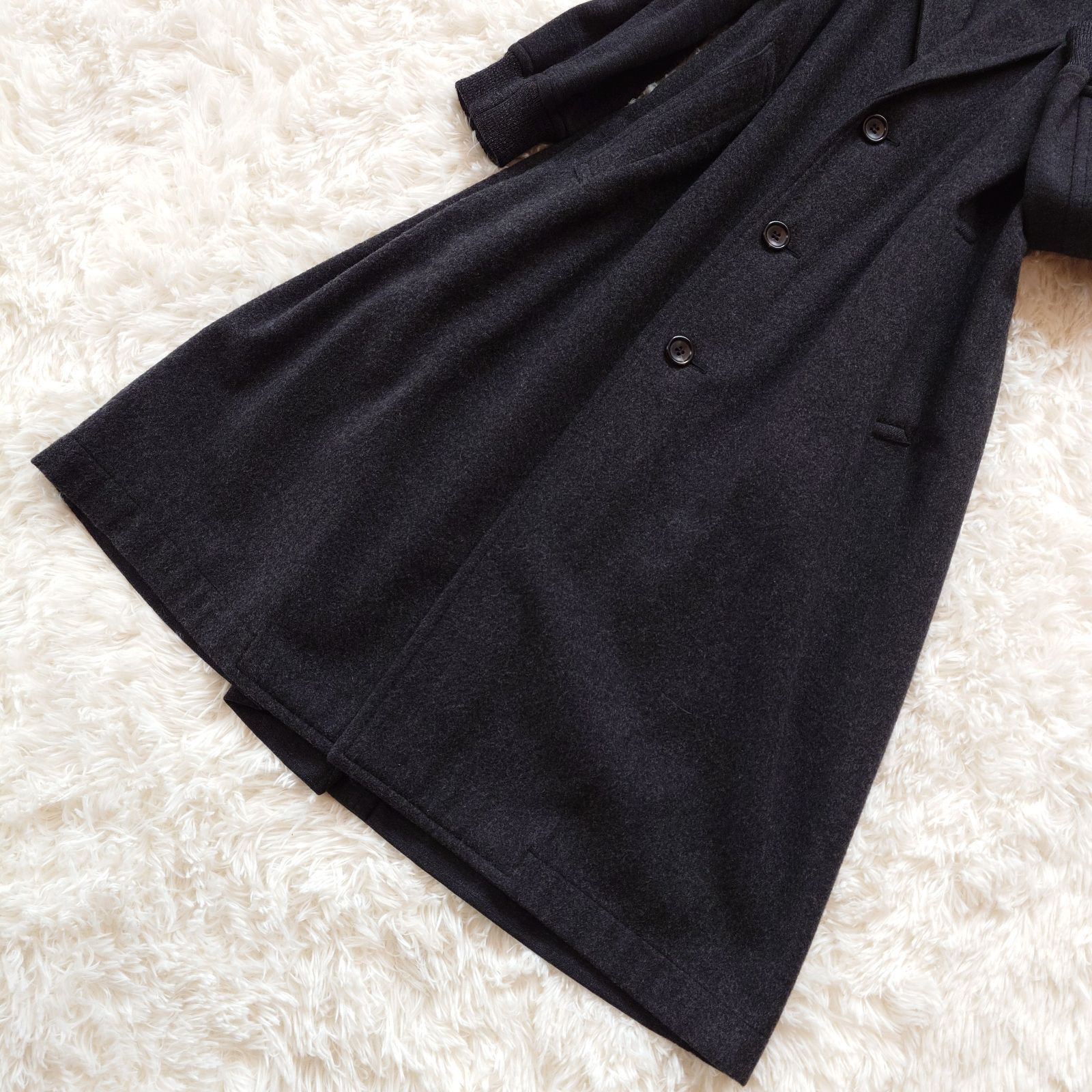 希少 美品 トリココムデギャルソン 上質 デザイン ウール チェスターコート 希少 90s トリコ コムデギャルソン チェスターコート ロングコート