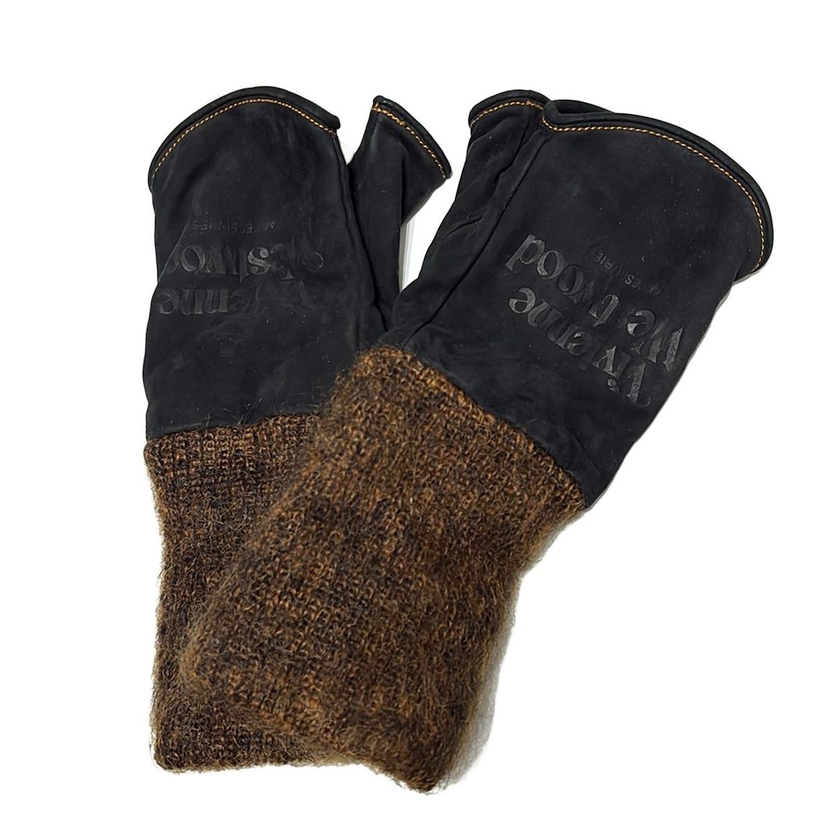 VivienneWestwood ACCESSORIES ヴィヴィアンウエストウッド ズ 手袋 レディース 黒 ブラウン 指ぬき ウール