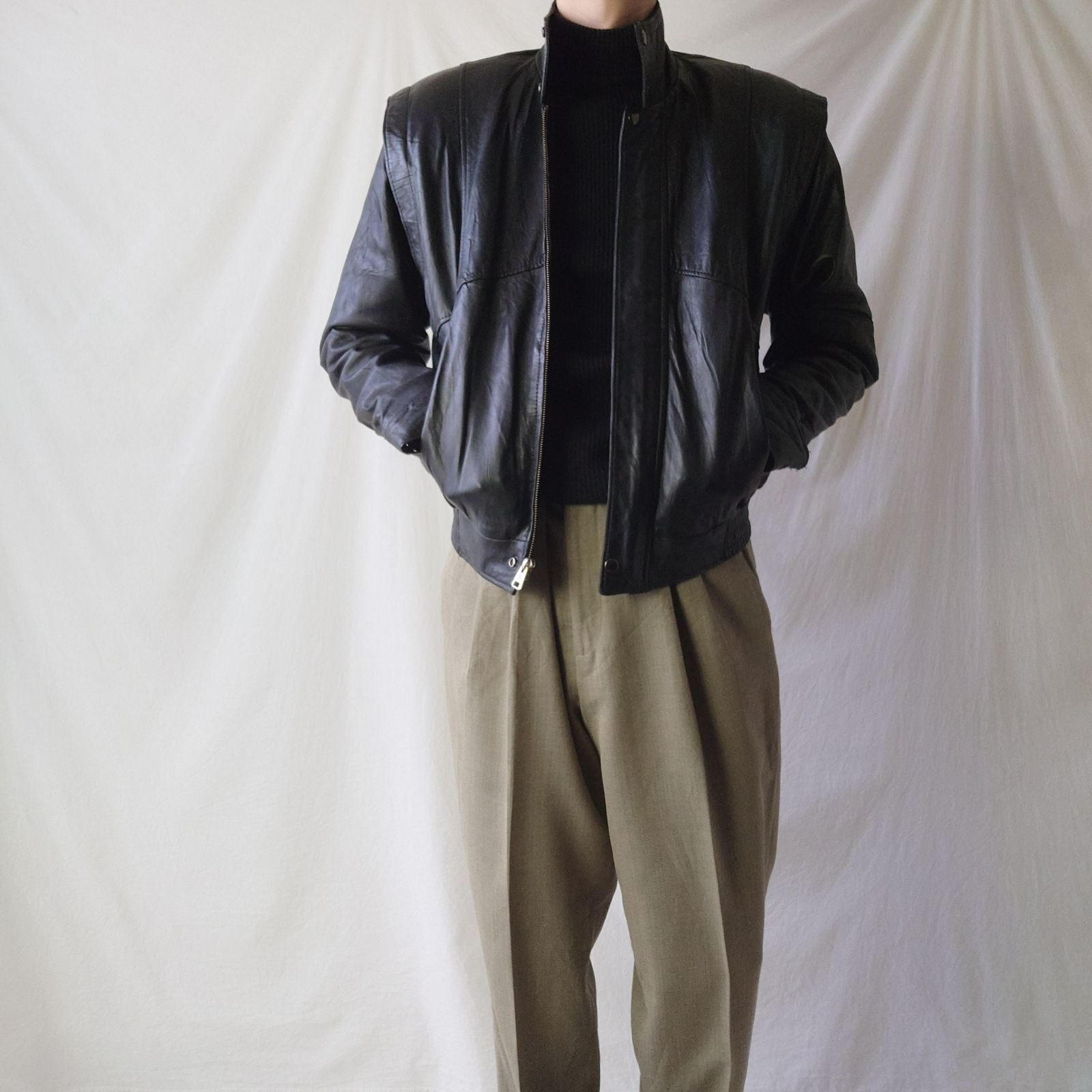 メキシコ製】レザージャケット ブラック 黒 短丈 ショート丈 ブルゾン
