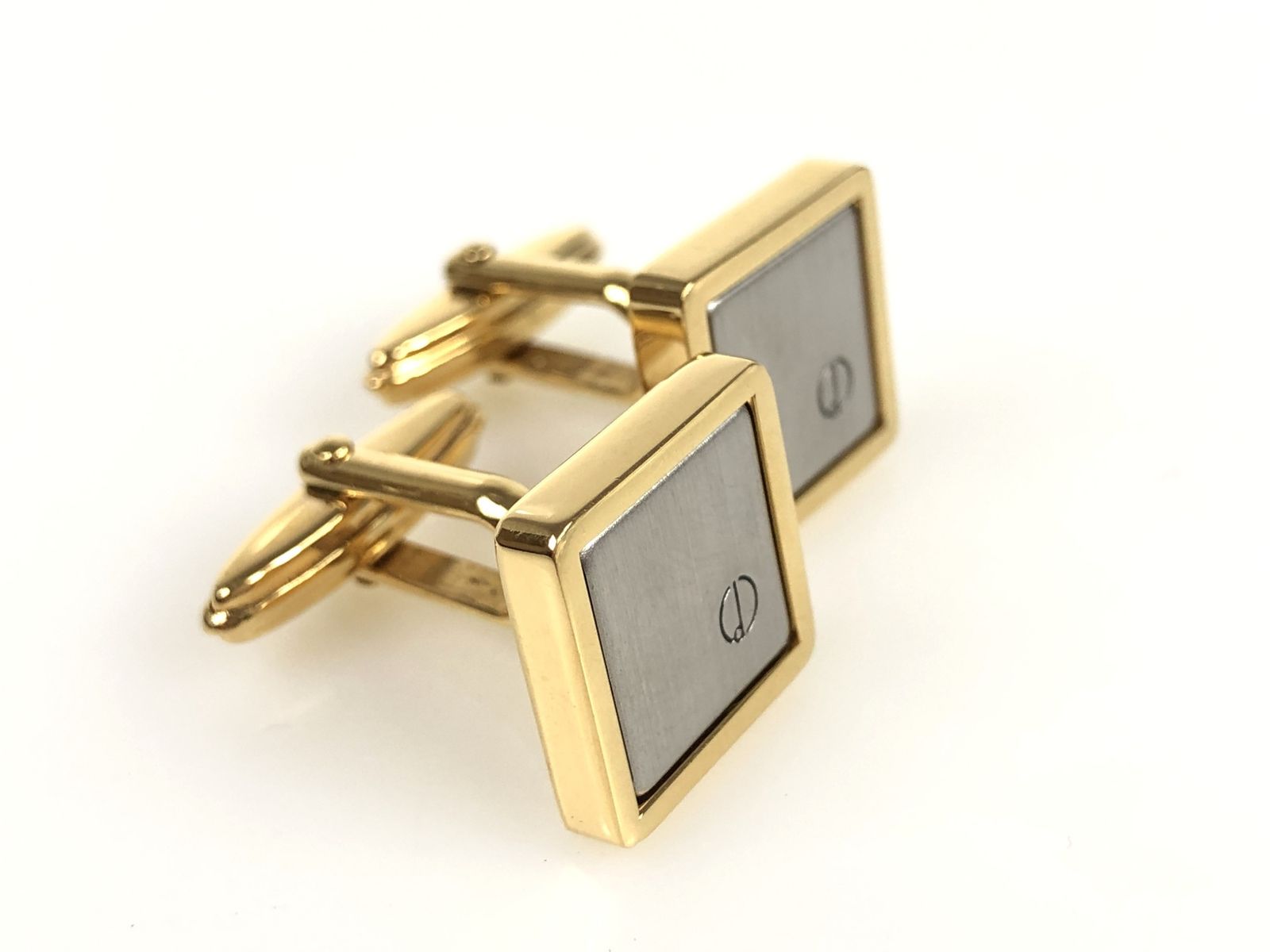 美品 ダンヒル dunhill dロゴ スクエア カフス カフリンクス ゴールド