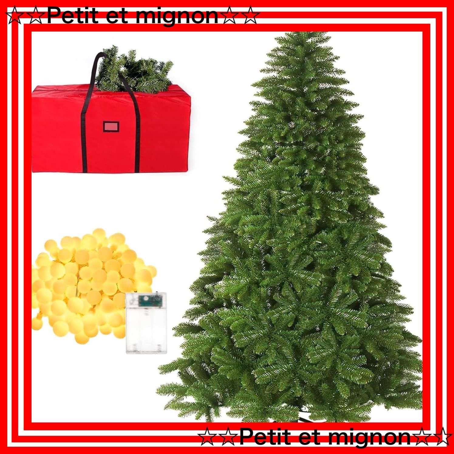 飾り おしゃれ グッズ オーナメント 北欧 18 のLEDライト付き 自動開き設計 christmas 高濃密度 tree ヌードツリー 1300枝豪華増量 赤い防水収納袋付き 210 cm ツリー