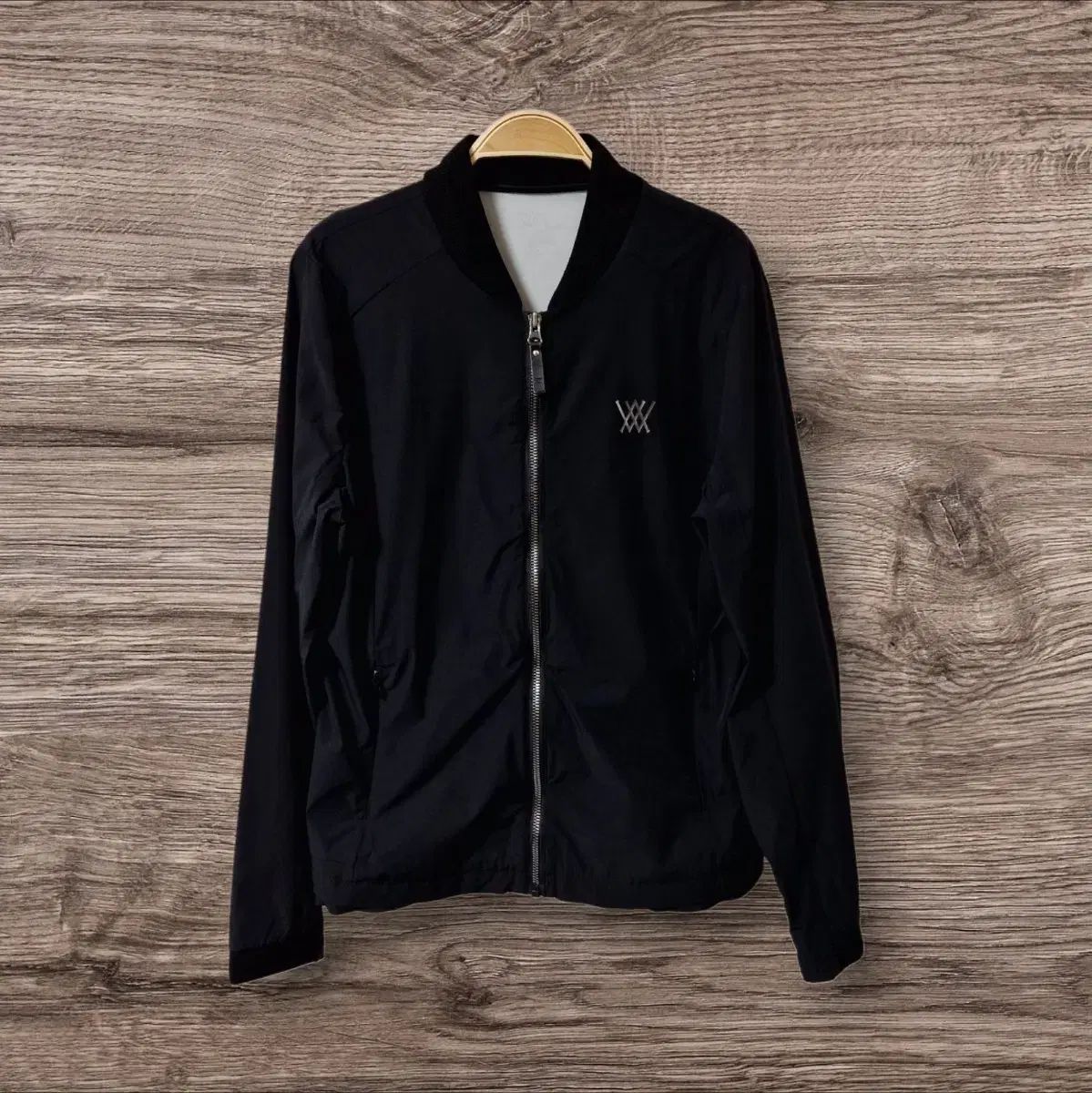 A ゴルフ ブラック ウィンドブレーカー ジップアップ アウター