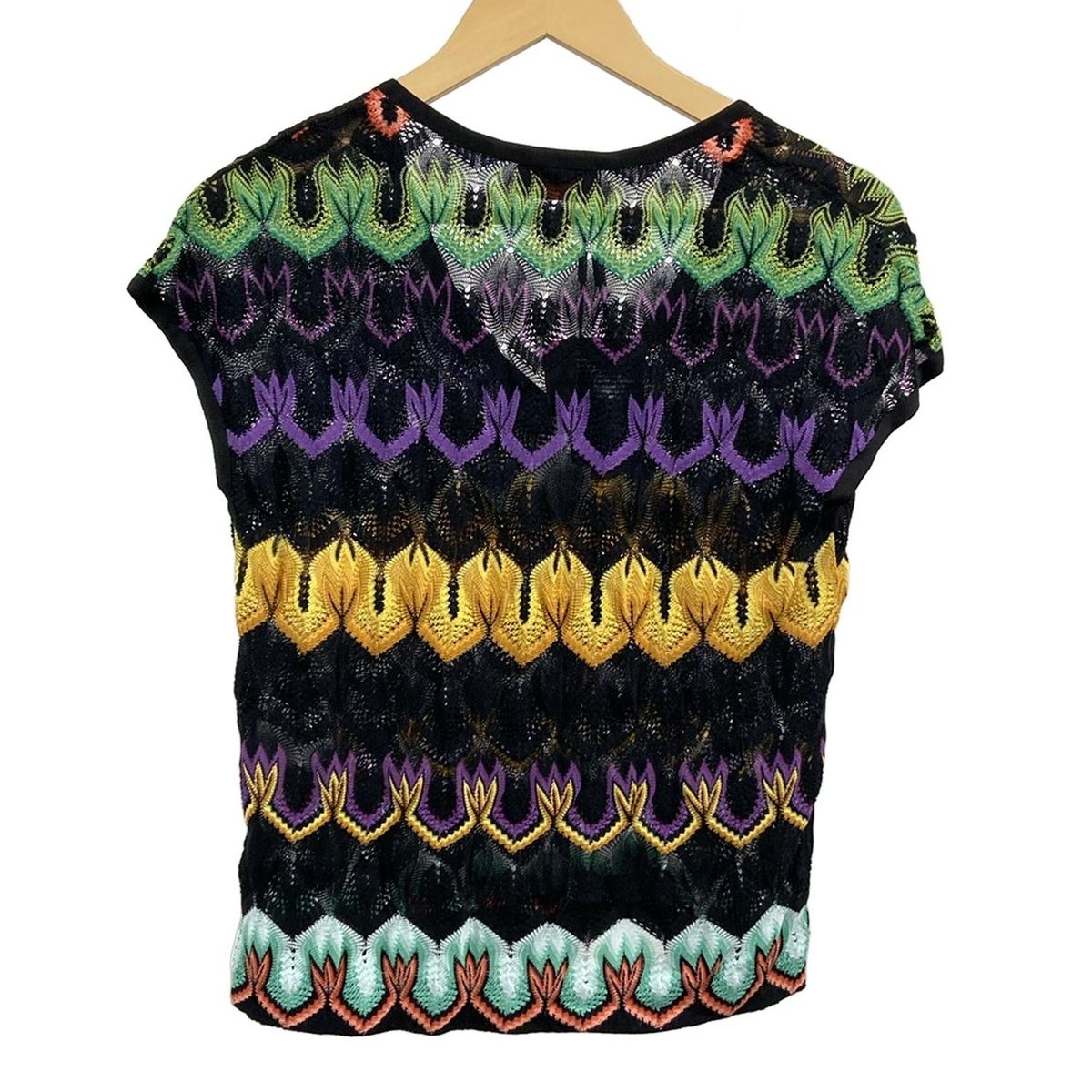 MISSONI(ミッソーニ) 半袖セーター サイズ42 M レディース美品 - 黒