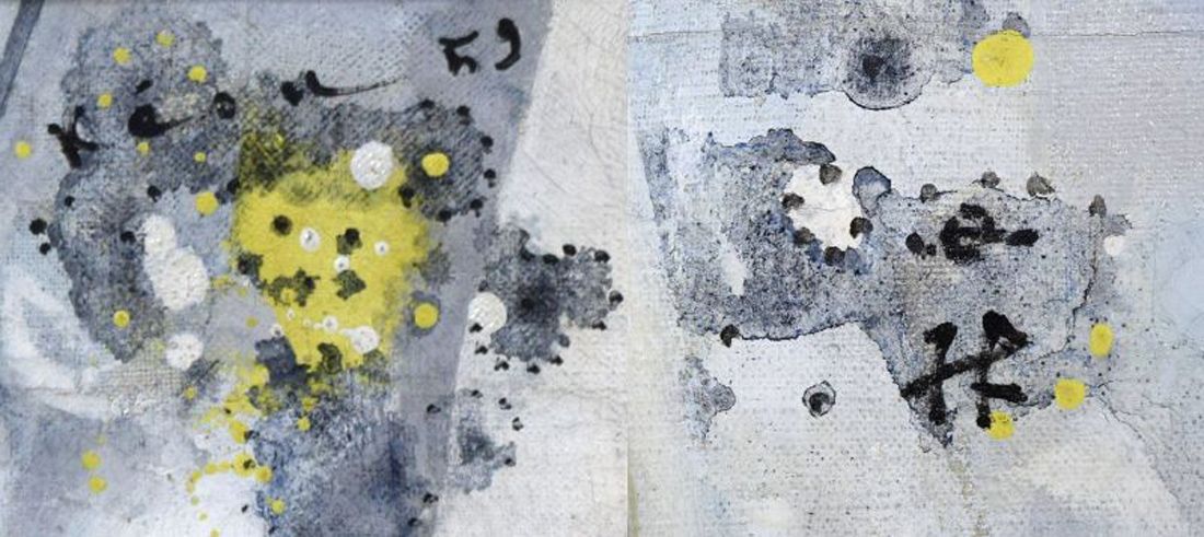 西村 計雄「Kimono（パリ近代美術館買上作品下絵）」油絵・P6号並列