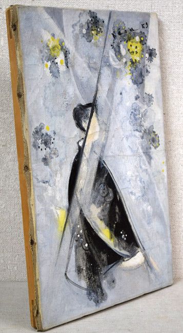 西村 計雄「Kimono（パリ近代美術館買上作品下絵）」油絵・P6号並列