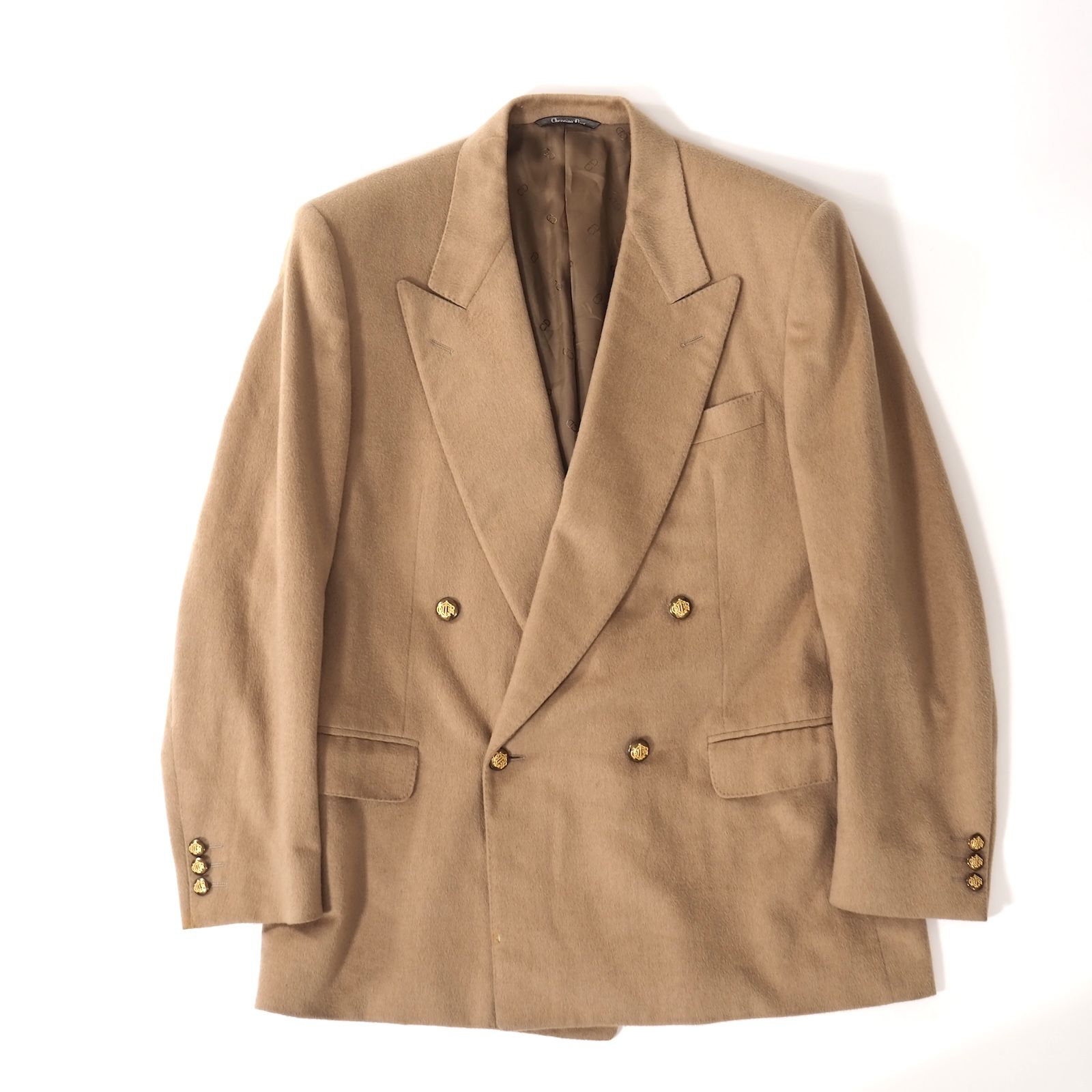 Christian Dior ベージュ ダブルブレストジャケット Christian Dior MONSIEUR ヴィンテージ ピュアキャメル ダブルブレスト