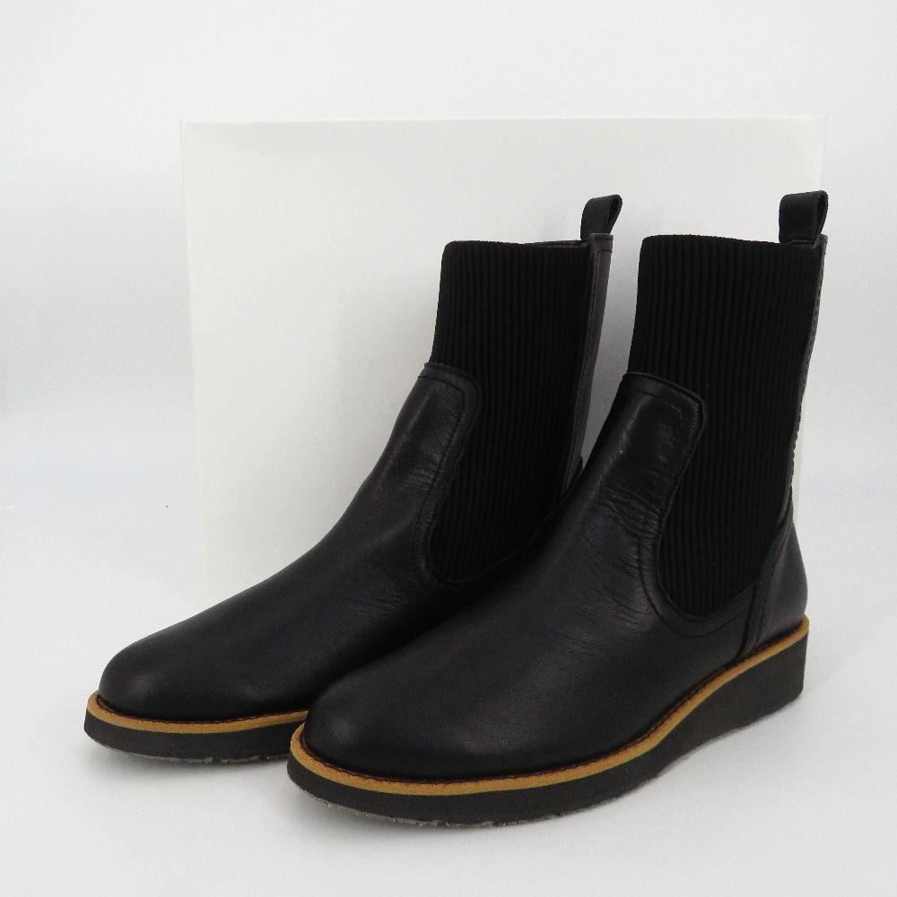 VITA NOVA ヴィタ ノーヴァ パンプス サイドゴアブーツ ブラック 24 0 cm 3071 ウエッジソール