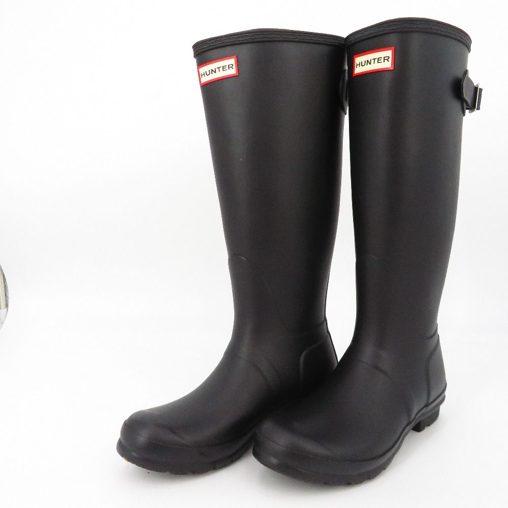 HUNTER ハンター レインブーツ ロング トールアジャスタブル W-T 1001 RMA UK 5 ブラック 24.0 cm