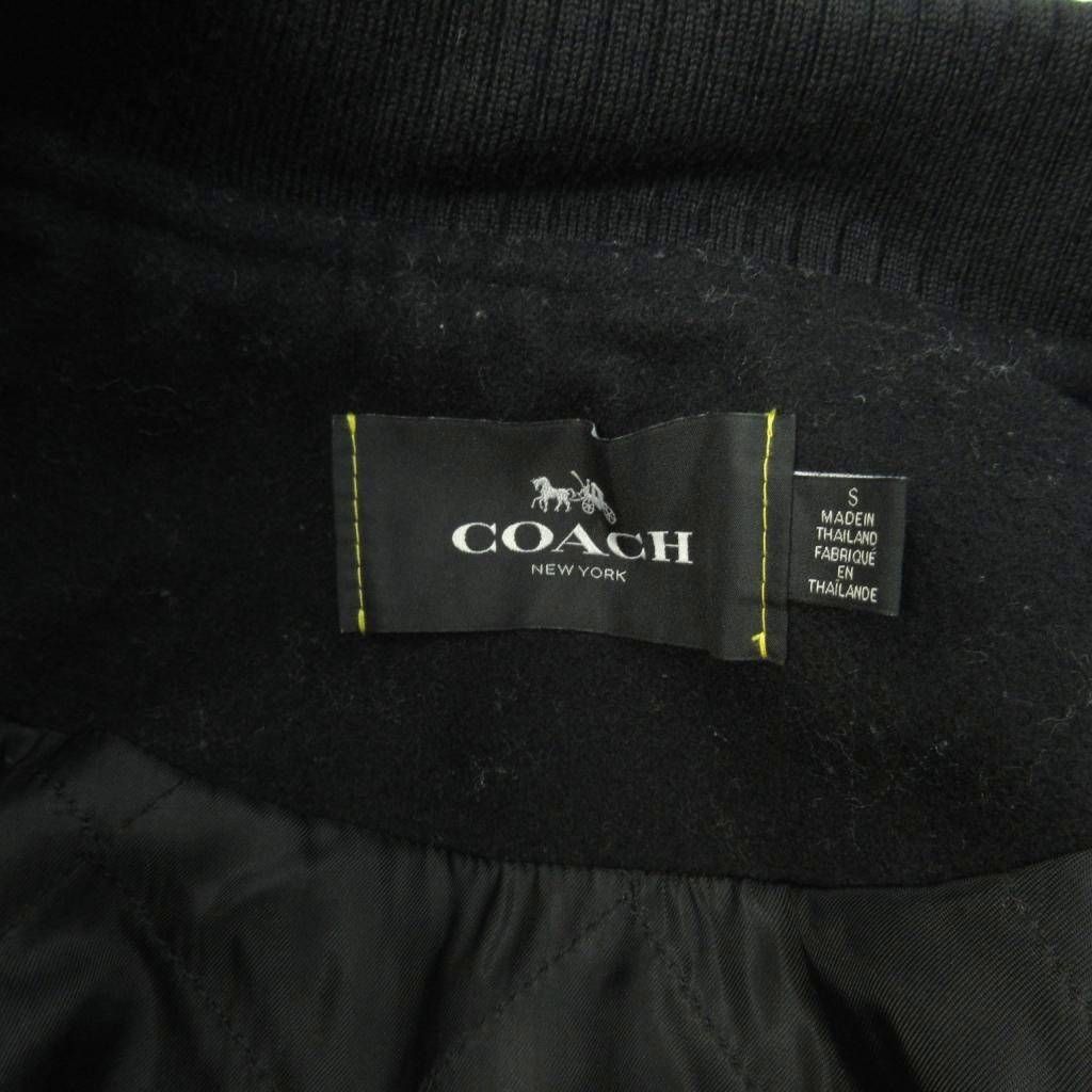 コーチ COACH スタジャン ブルゾン ワッペン パッチ ウール S 黒