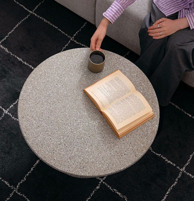 テラゾー柄ラウンドテーブル幅60 cm リビングテーブル 北欧テーブル シンプル モダン 韓国インテリア 大理石柄 33