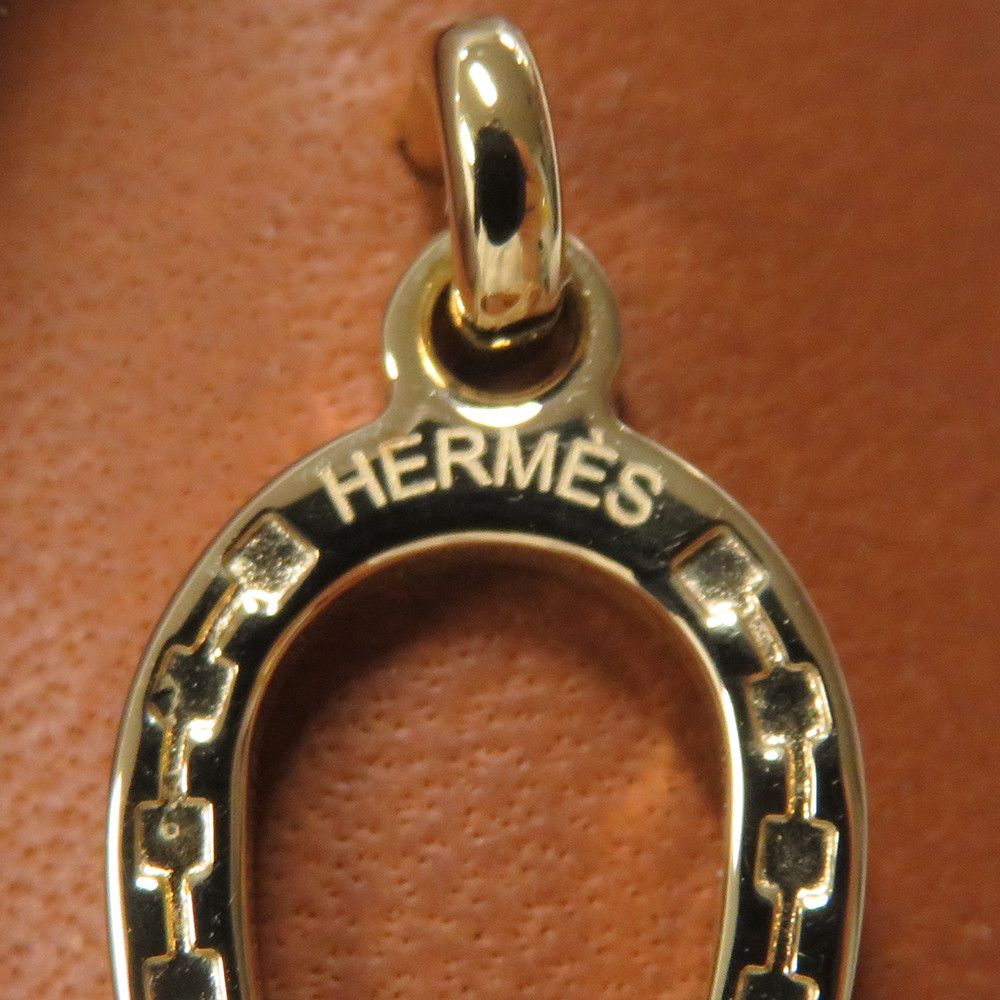 ☆エルメス スカーフリング 90 ポルト・ボヌール マロンアルザン