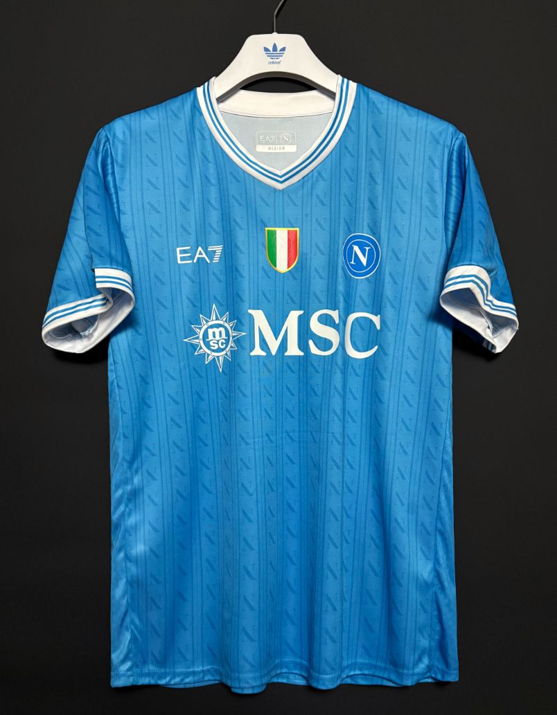 今週限定特価】 ナポリ 25-26 ホーム ユニフォーム 半袖 背番号なし