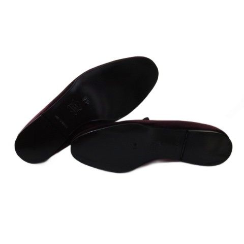 ジョンロブ JOHN LOBB ローファー スリッポン シューズ ベロア 刺繍 ボルドー 7 1 2 26 cm