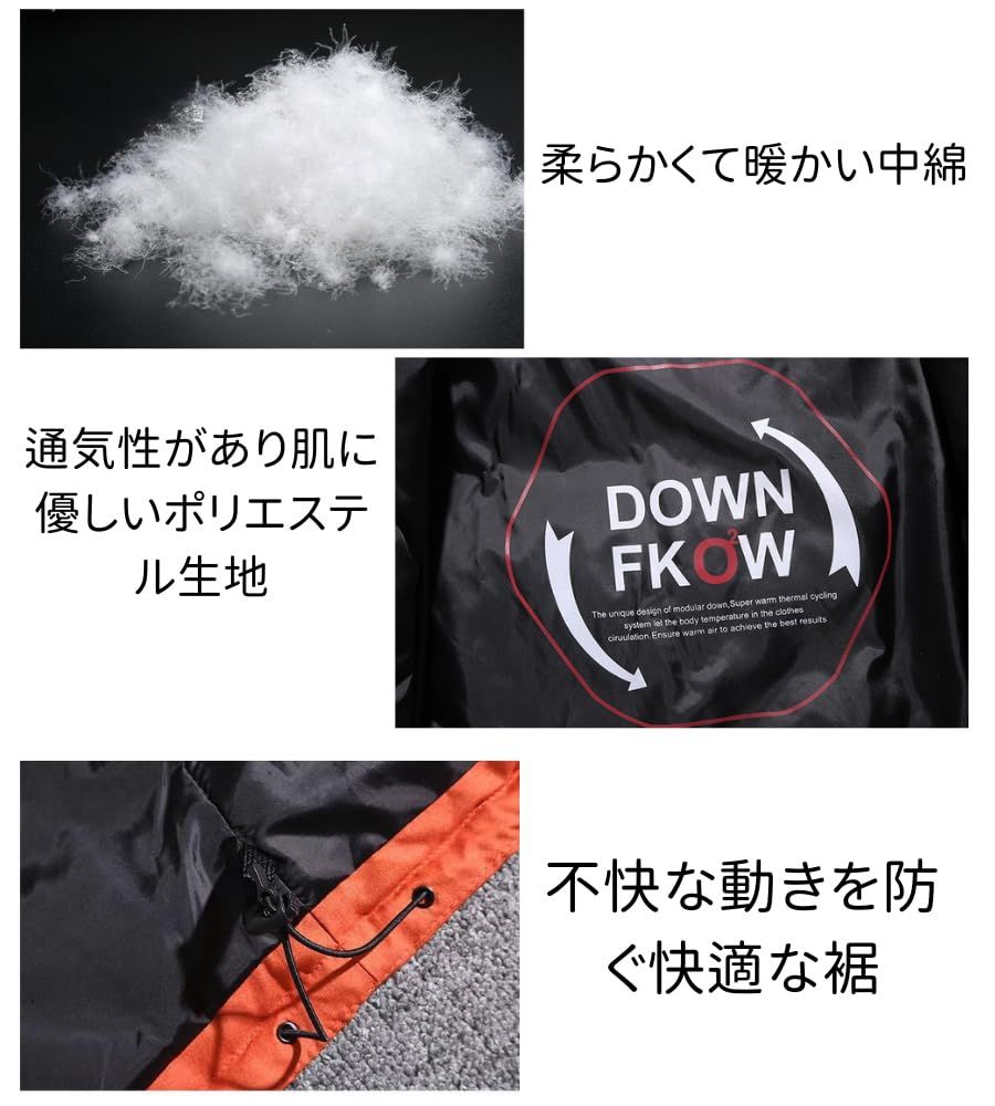 foveitaa ダウンジャケット メンズ 冬服 ウィンターダウンジャケット 秋冬アウター コート アウトドア フード付き ハイネック 防寒 暖かい アヒル 羽毛 アウター 分厚い ジャケット オシャレ トレンチコート ナイトビジョンゴーグル 迷彩服 戦闘服 