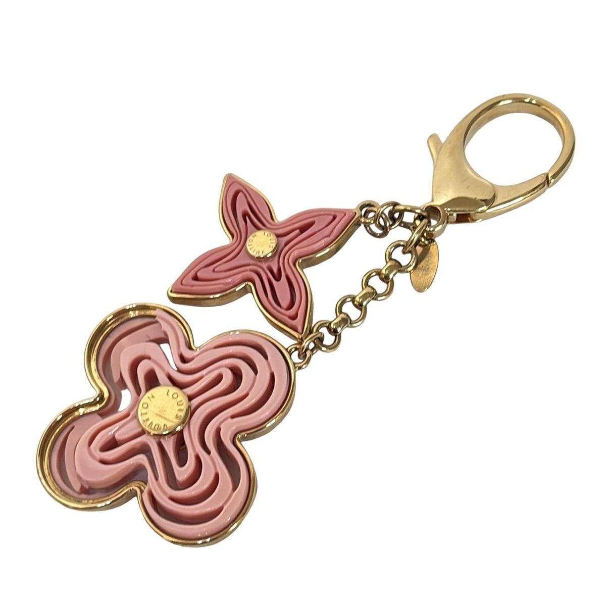 LOUIS VUITTON ルイヴィトン キーホルダー チャーム ビジューサック ナイフ キーリング M 66921 ゴールド×ピンク