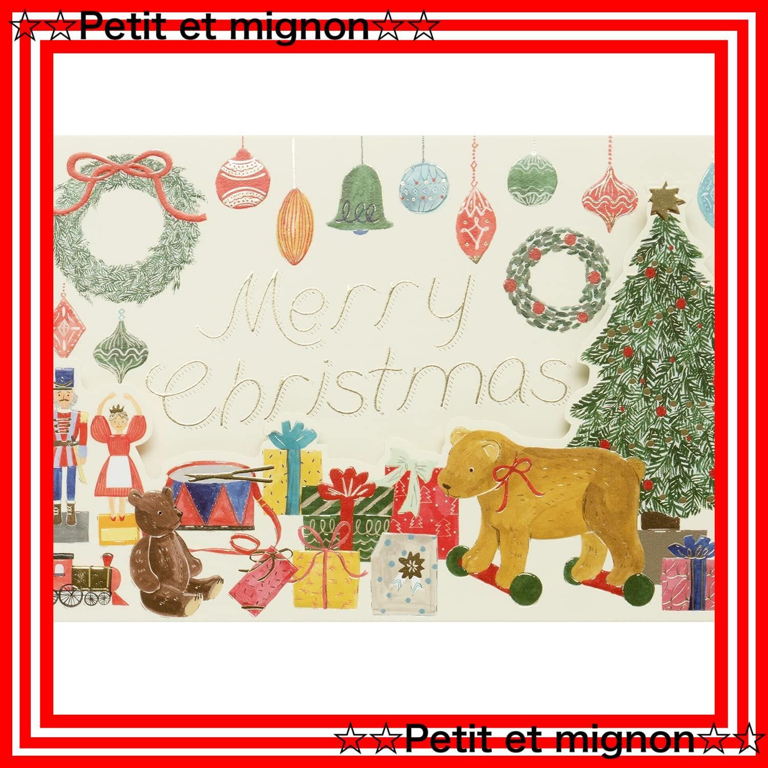 即日発送】クリスマスカード 3つ折りダイカット GreetingLife