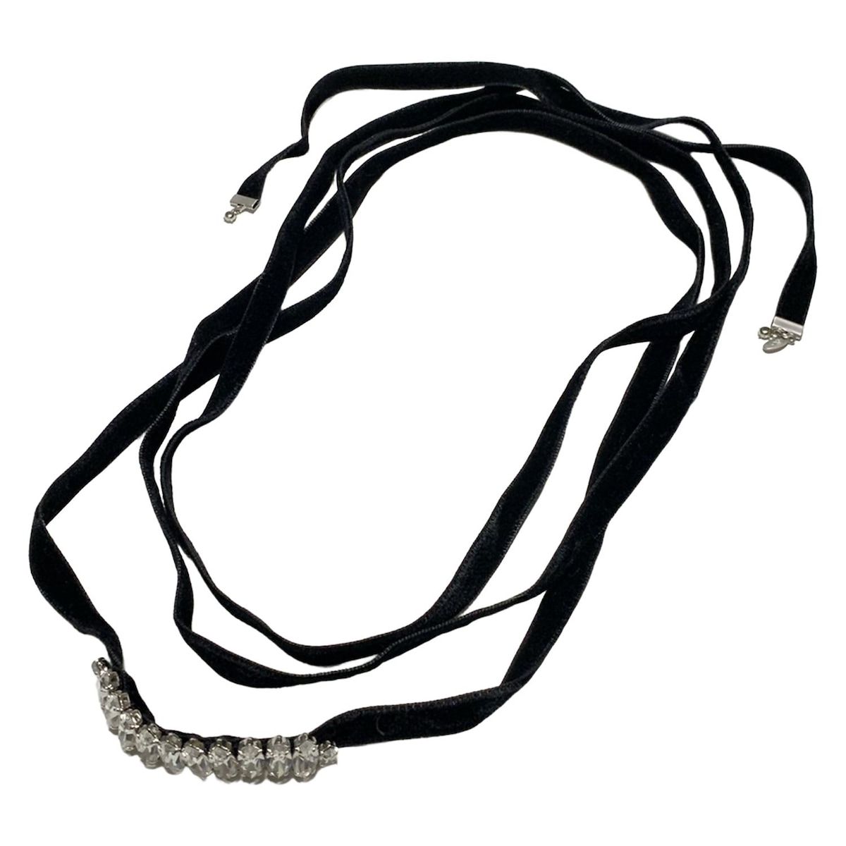 FOXEY(フォクシー) ネックレス - クリア×シルバー×黒 ビジュー - メルカリ